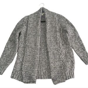 Lineamaglia Italy Chunky Elegant Gray Open Front Cardigan Sweater Size L